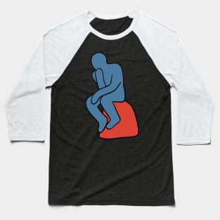 Rodin - The Thinker (cartoonish minimal version) Baseball T-Shirt